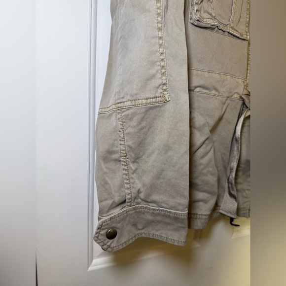 Gap Utility Jacket Khaki Women’s XL Black Lace Full Zip Draw String Belt EUC - Picture 3 of 11